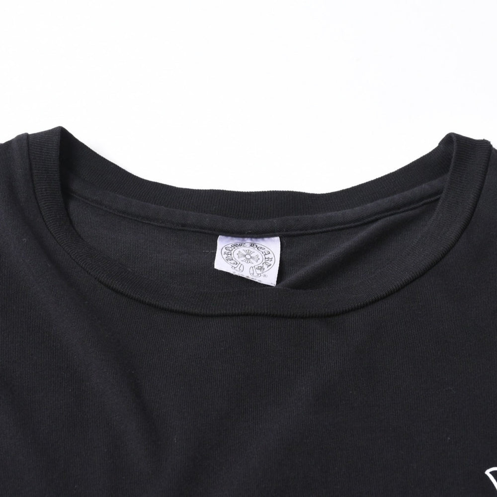 極美品 CHROME HEARTS クロムハーツ オールド バックCHクロスプリント Tシャツ ブラック Mサイズ カットソー 半袖 中古 4a007320