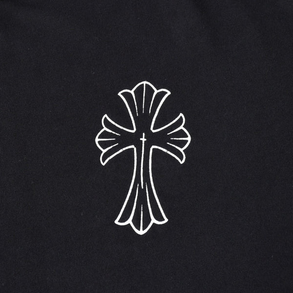 極美品 CHROME HEARTS クロムハーツ オールド バックCHクロスプリント Tシャツ ブラック Mサイズ カットソー 半袖 中古 4a007320