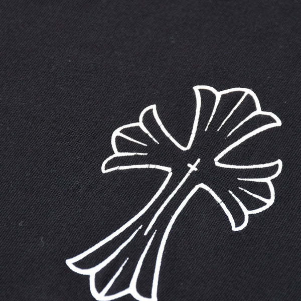 極美品 CHROME HEARTS クロムハーツ オールド バックCHクロスプリント Tシャツ ブラック Mサイズ カットソー 半袖 中古 4a007320