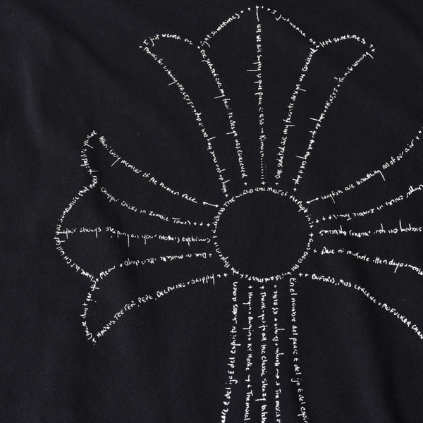 極美品 CHROME HEARTS クロムハーツ オールド バックCHクロスプリント Tシャツ ブラック Mサイズ カットソー 半袖 中古 4a007320