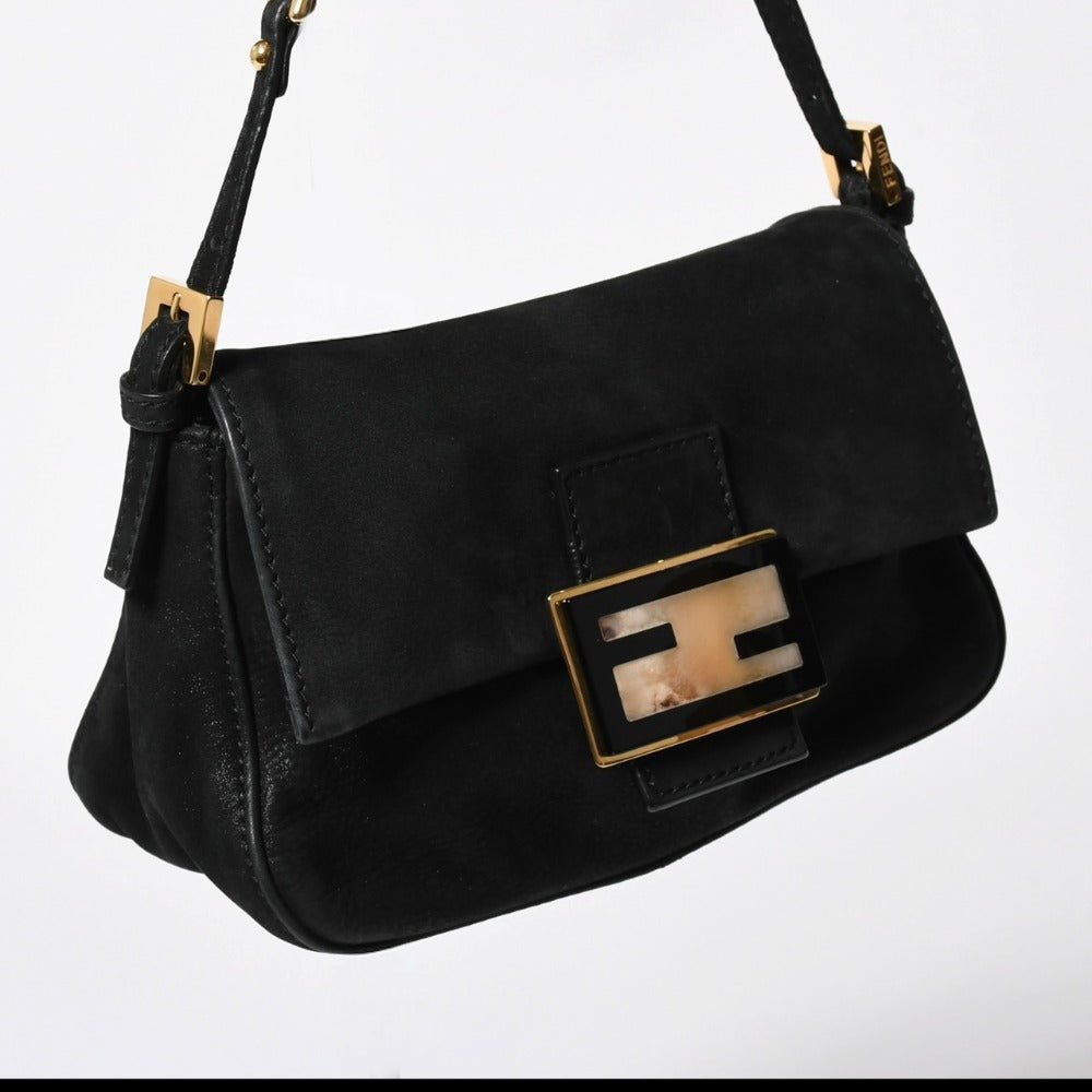 FENDI フェンディ ショルダーバッグ バッグ ミニバゲット 8BR180 ブラック ゴールド金具 美品 中古 4a006238