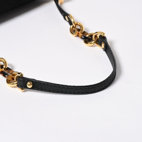FENDI フェンディ ショルダーバッグ バッグ ミニバゲット 8BR180 ブラック ゴールド金具 美品 中古 4a006238