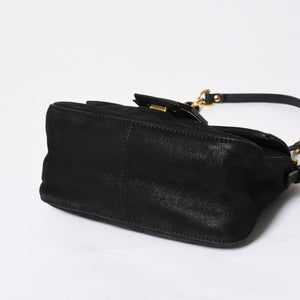 FENDI フェンディ ショルダーバッグ バッグ ミニバゲット 8BR180 ブラック ゴールド金具 美品 中古 4a006238