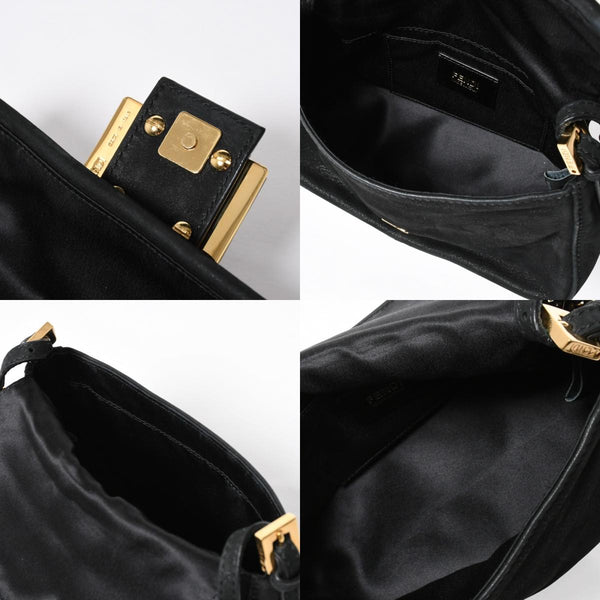 FENDI フェンディ ショルダーバッグ バッグ ミニバゲット 8BR180 ブラック ゴールド金具 美品 中古 4a006238
