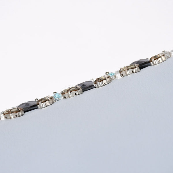 FENDI フェンディ バッグ ショルダーバッグ 3トレバケット ビジュー ラインストーン レザー 8BR720 グレー シルバー金具 美品 中古 4a006946