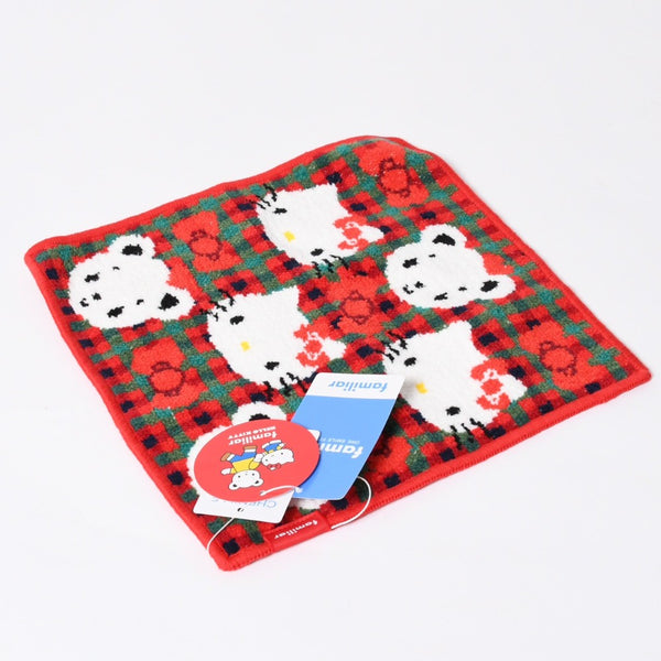 新品未使用 familiar ファミリア × HELLO KITTY ハローキティ タオルハンカチ 770346 XF チェック柄 中古 4a007585