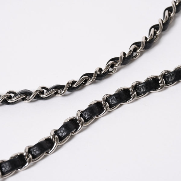 極美品 CHANEL シャネル マトラッセ25 Wフラップ Wチェーンショルダーバッグ 13番台 ココマーク キャビアスキン ブラック 中古 4a007767