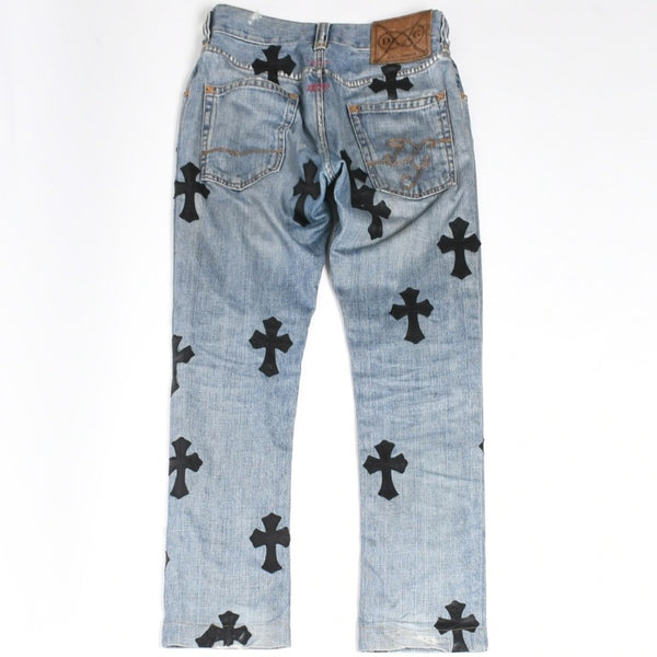 CHROME HEARTS クロムハーツ × DOLCE & GABBANA ドルチェ＆ガッバーナ セメタリークロスパッチデニム サイズ46 美品 中古 4a007580