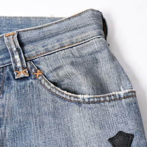 CHROME HEARTS クロムハーツ × DOLCE & GABBANA ドルチェ＆ガッバーナ セメタリークロスパッチデニム サイズ46 美品 中古 4a007580