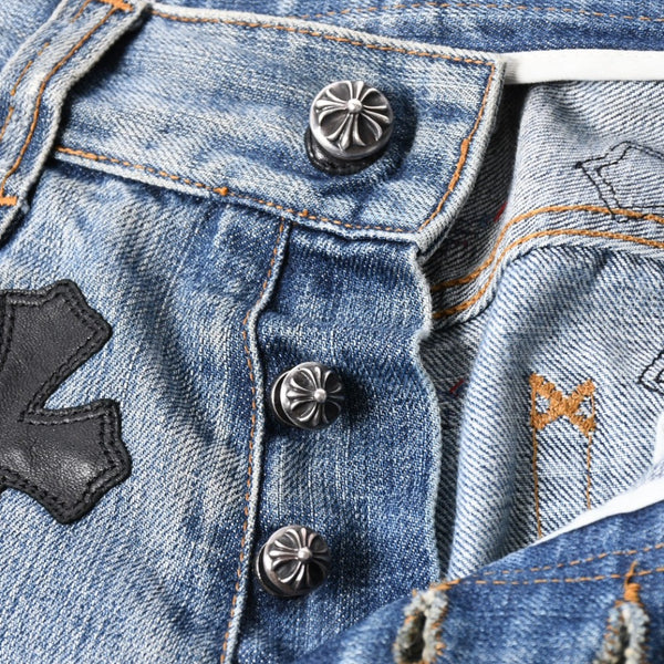 CHROME HEARTS クロムハーツ × DOLCE & GABBANA ドルチェ＆ガッバーナ セメタリークロスパッチデニム サイズ46 美品 中古 4a007580