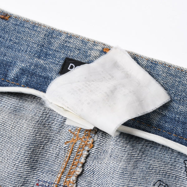 CHROME HEARTS クロムハーツ × DOLCE & GABBANA ドルチェ＆ガッバーナ セメタリークロスパッチデニム サイズ46 美品 中古 4a007580