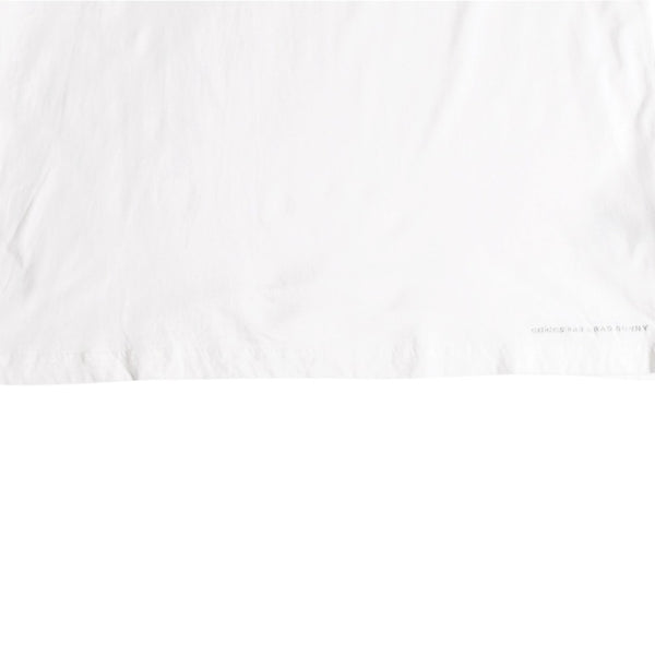極美品 adidas×Bad Bunny アディダス バッドバニー 半袖 Tシャツ ホワイト コットン サイズM 刺繍 中古 4a007488