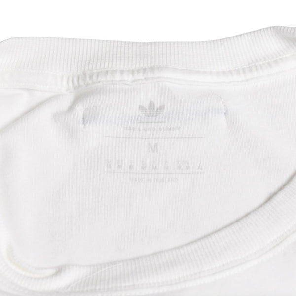 極美品 adidas×Bad Bunny アディダス バッドバニー 半袖 Tシャツ ホワイト コットン サイズM 刺繍 中古 4a007488