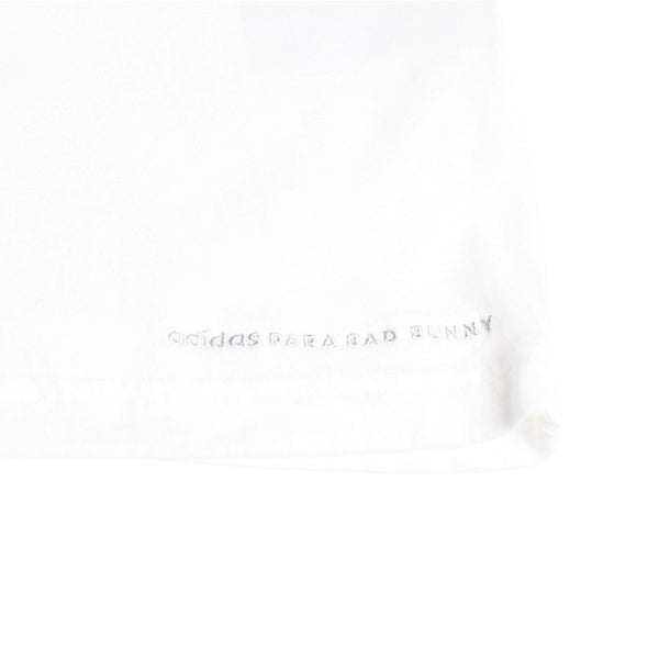 極美品 adidas×Bad Bunny アディダス バッドバニー 半袖 Tシャツ ホワイト コットン サイズM 刺繍 中古 4a007486