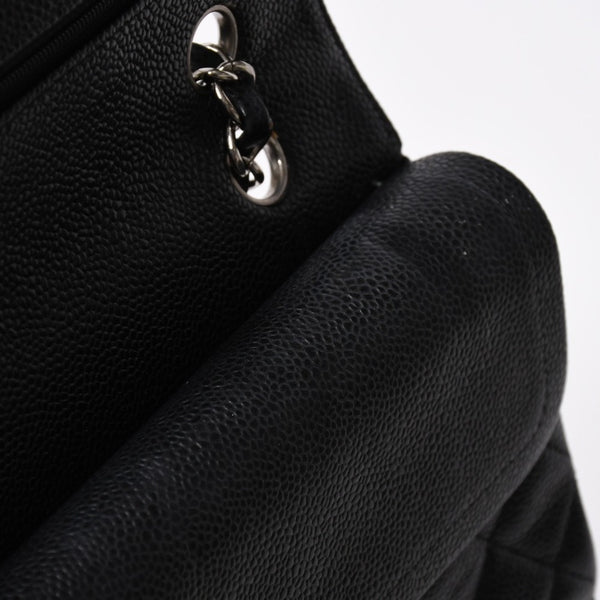 極美品 CHANEL シャネル マトラッセ25 Wフラップ Wチェーンショルダーバッグ 13番台 ココマーク キャビアスキン ブラック 中古 4a007767