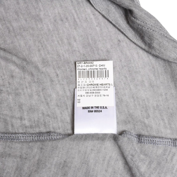 極美品 CHROME HEARTS クロムハーツ タンクトップ 無地 フレアモチーフ U.S.A製 レーヨン シルク グレー サイズF 中古 4a007553