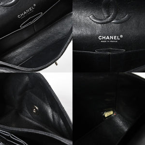 極美品 CHANEL シャネル マトラッセ25 Wフラップ Wチェーンショルダーバッグ 13番台 ココマーク キャビアスキン ブラック 中古 4a007767