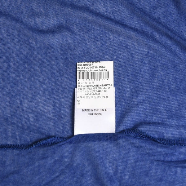 極美品 CHROME HEARTS クロムハーツ タンクトップ ONE SIZE ワンサイズ BSフレア ホースシュー プリント ブルー 中古 4a007551