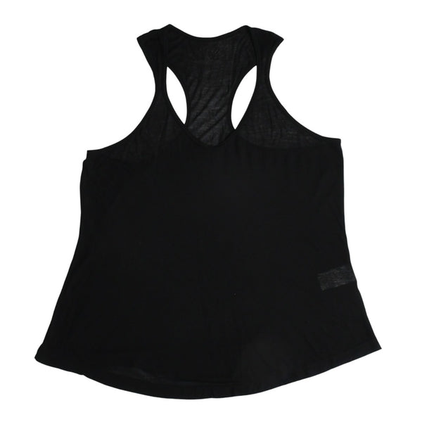 極美品 CHROME HEARTS クロムハーツ タンクトップ BSフレア ホースシュー サイズフリー ブラック レーヨン 中古 4a007552