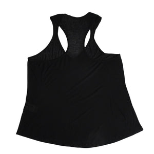 極美品 CHROME HEARTS クロムハーツ タンクトップ BSフレア ホースシュー サイズフリー ブラック レーヨン 中古 4a007552