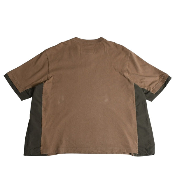 SACAI サカイ ドッキング 半袖Tシャツ 23-03181M コットン ポリエステル ベージュ サイズ2 美品 中古 4a007485