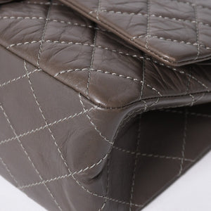 極美品 CHANEL シャネル 2.55 Wフラップ Wチェーンショルダーバッグ 14番台 ココマーク エイジドカーフスキン グレージュ 中古 4a007771