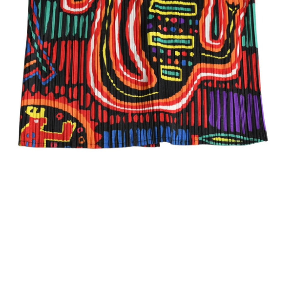 極美品 ISSEY MIYAKE イッセイミヤケ PLEATS PLEASE プリーツプリーズ ノースリーブ PP22-JE711 マルチカラー サイズ4 中古 4a007537