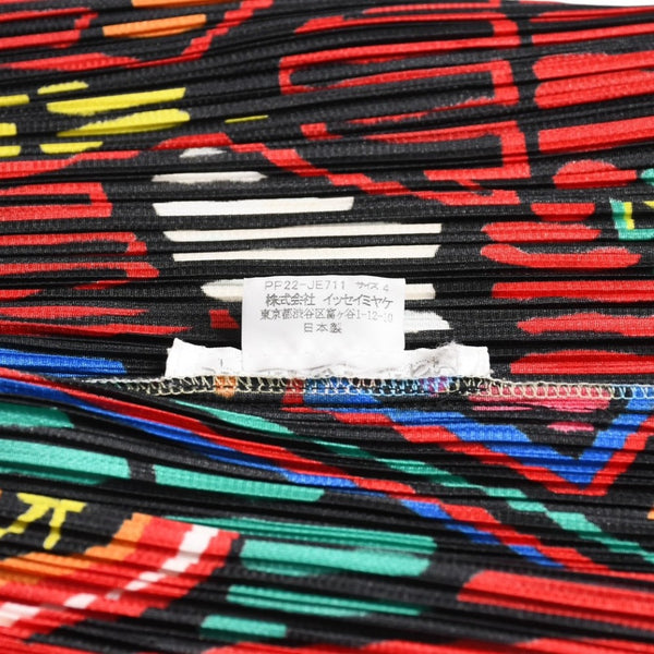 極美品 ISSEY MIYAKE イッセイミヤケ PLEATS PLEASE プリーツプリーズ ノースリーブ PP22-JE711 マルチカラー サイズ4 中古 4a007537