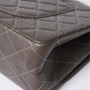 極美品 CHANEL シャネル 2.55 Wフラップ Wチェーンショルダーバッグ 14番台 ココマーク エイジドカーフスキン グレージュ 中古 4a007771