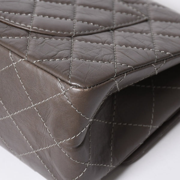 極美品 CHANEL シャネル 2.55 Wフラップ Wチェーンショルダーバッグ 14番台 ココマーク エイジドカーフスキン グレージュ 中古 4a007771