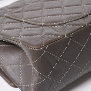 極美品 CHANEL シャネル 2.55 Wフラップ Wチェーンショルダーバッグ 14番台 ココマーク エイジドカーフスキン グレージュ 中古 4a007771