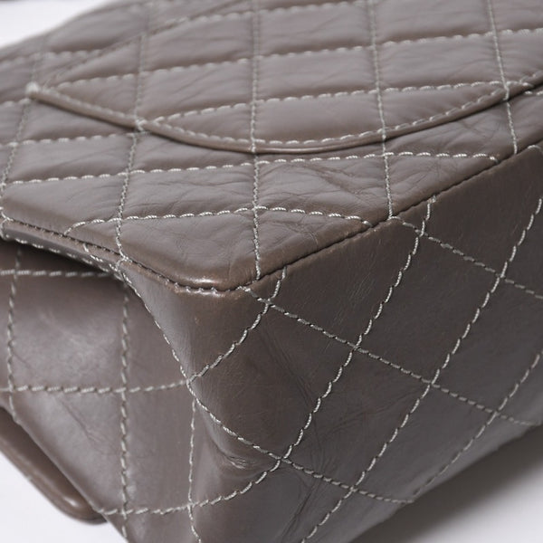 極美品 CHANEL シャネル 2.55 Wフラップ Wチェーンショルダーバッグ 14番台 ココマーク エイジドカーフスキン グレージュ 中古 4a007771