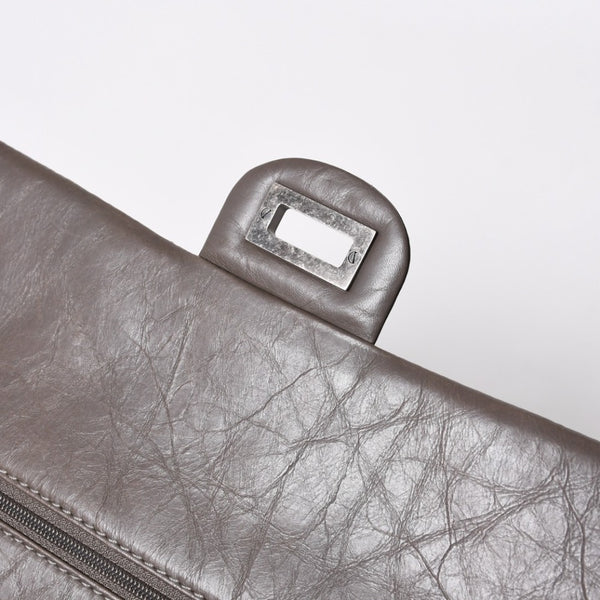 極美品 CHANEL シャネル 2.55 Wフラップ Wチェーンショルダーバッグ 14番台 ココマーク エイジドカーフスキン グレージュ 中古 4a007771