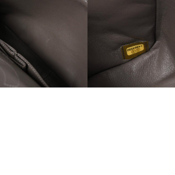 極美品 CHANEL シャネル 2.55 Wフラップ Wチェーンショルダーバッグ 14番台 ココマーク エイジドカーフスキン グレージュ 中古 4a007771