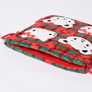 新品未使用 familiar ファミリア × HELLO KITTY ハローキティ 巾着 770347 XF チェック柄 中古 4a007587