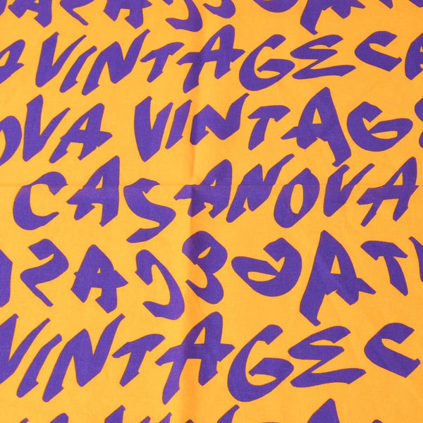 新品未使用 CASANOVA VINTAGE カサノバヴィンテージ グラフィティーバンダナ イエロー パープル 4a007735B