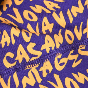 新品未使用 CASANOVA VINTAGE カサノバヴィンテージ グラフィティースカルキャップ パープル イエロー スパンデックス 4a007590B
