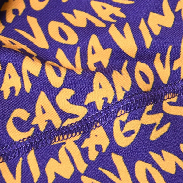 新品未使用 CASANOVA VINTAGE カサノバヴィンテージ グラフィティースカルキャップ パープル イエロー スパンデックス 4a007590B
