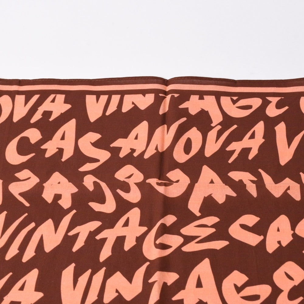 新品未使用 CASANOVA VINTAGE カサノバヴィンテージ グラフィティーバンダナ ブラウン ピンク 4a007735C