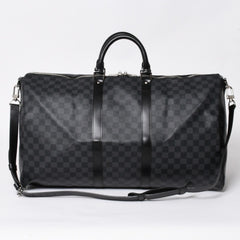 極美品 LOUIS VUITTON ルイヴィトン キーポルバンドリエール55 ボストンバッグ N41413 ダミエグラフィット ブラック 中古 4a008979