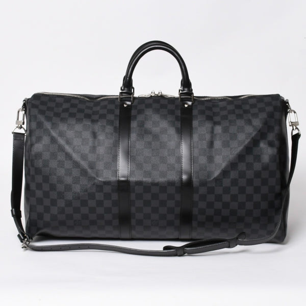 極美品 LOUIS VUITTON ルイヴィトン キーポルバンドリエール55 ボストンバッグ N41413 ダミエグラフィット ブラック 中古 4a008979