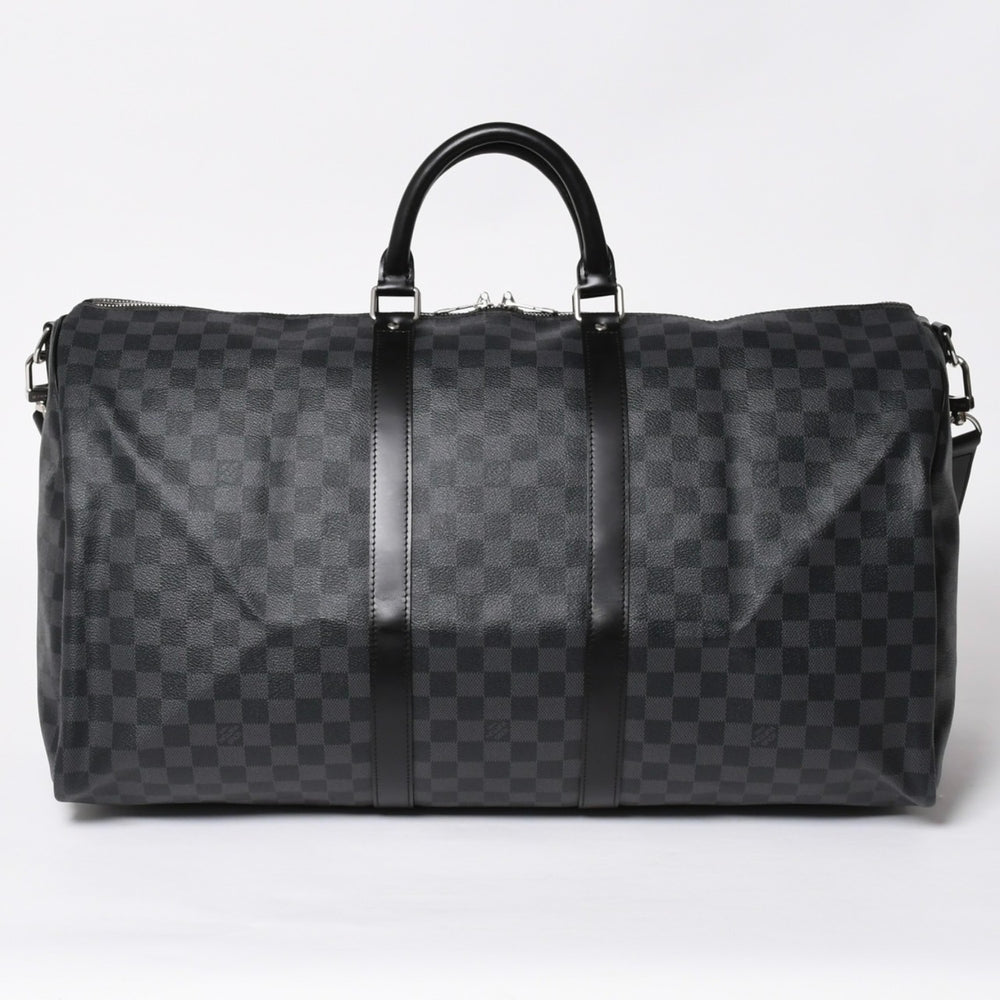 極美品 LOUIS VUITTON ルイヴィトン キーポルバンドリエール55 ボストンバッグ N41413 ダミエグラフィット ブラック 中古 4a008979