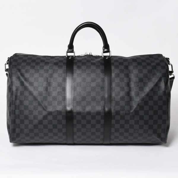 極美品 LOUIS VUITTON ルイヴィトン キーポルバンドリエール55 ボストンバッグ N41413 ダミエグラフィット ブラック 中古 4a008979