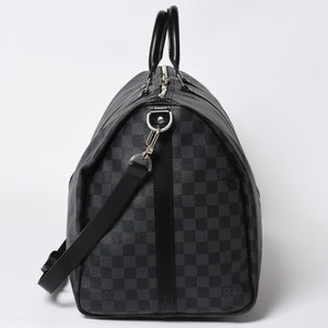 極美品 LOUIS VUITTON ルイヴィトン キーポルバンドリエール55 ボストンバッグ N41413 ダミエグラフィット ブラック 中古 4a008979