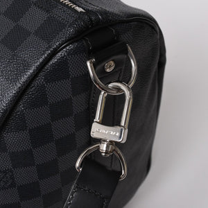 極美品 LOUIS VUITTON ルイヴィトン キーポルバンドリエール55 ボストンバッグ N41413 ダミエグラフィット ブラック 中古 4a008979