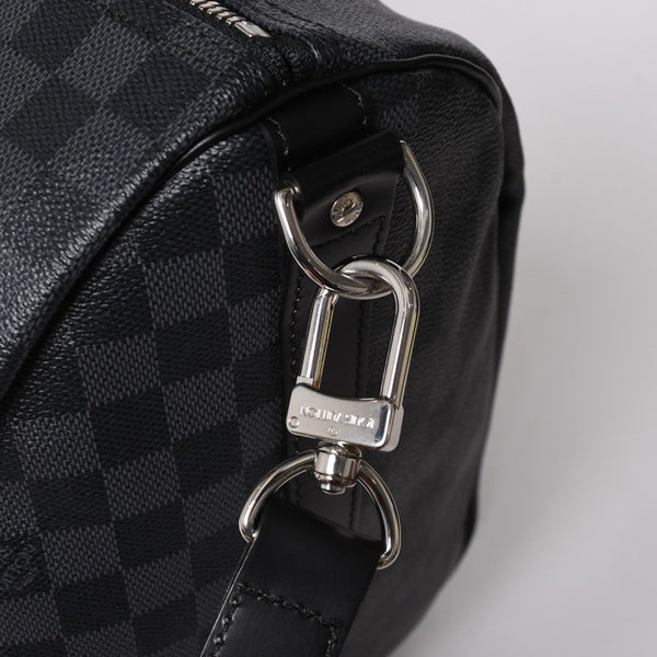 極美品 LOUIS VUITTON ルイヴィトン キーポルバンドリエール55 ボストンバッグ N41413 ダミエグラフィット ブラック 中古 4a008979