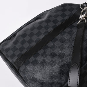 極美品 LOUIS VUITTON ルイヴィトン キーポルバンドリエール55 ボストンバッグ N41413 ダミエグラフィット ブラック 中古 4a008979