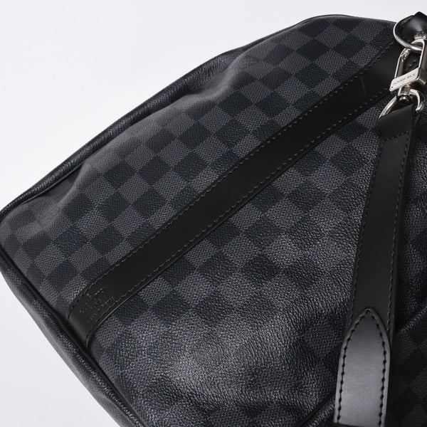 極美品 LOUIS VUITTON ルイヴィトン キーポルバンドリエール55 ボストンバッグ N41413 ダミエグラフィット ブラック 中古 4a008979
