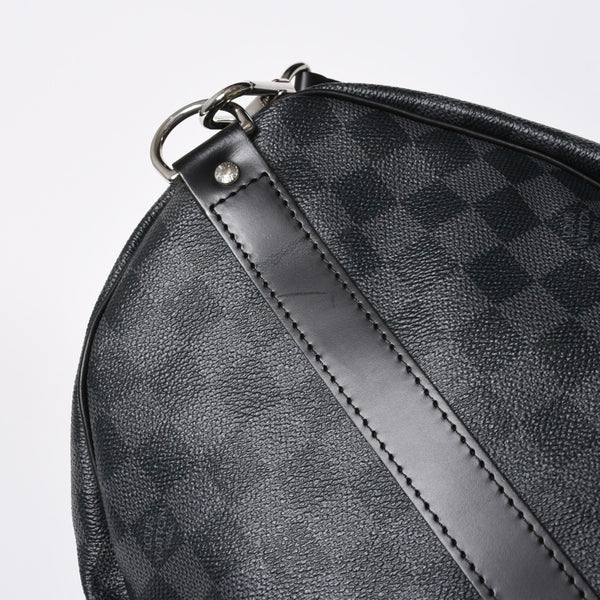 極美品 LOUIS VUITTON ルイヴィトン キーポルバンドリエール55 ボストンバッグ N41413 ダミエグラフィット ブラック 中古 4a008979