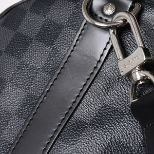 極美品 LOUIS VUITTON ルイヴィトン キーポルバンドリエール55 ボストンバッグ N41413 ダミエグラフィット ブラック 中古 4a008979
